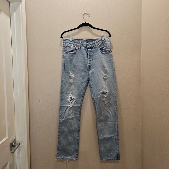Levi's Men's Distressed 501 Jeans Size 29x30 - Picture 1 of 13